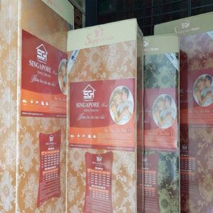 Đệm bông ép Singapore vải gấm 3 mảnh